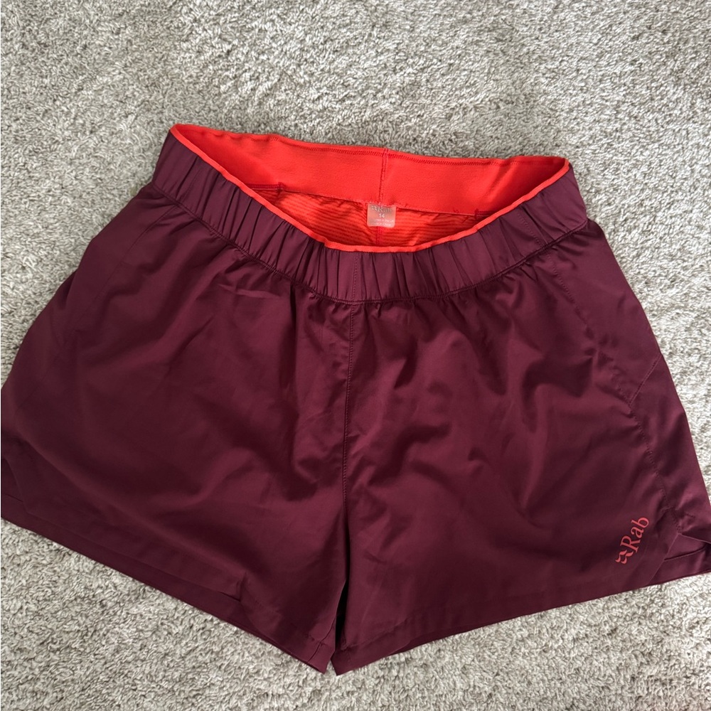 Rab Women's Athletic Shorts in Burgundy and Red